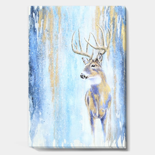 Designart - Winter Buck - Cottage Gallery-wrapped Canvas